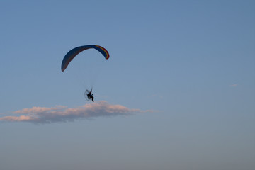 motorized paraglider,fly,fun,freedom,paragliding,air,view,cloud,sport,flying,blue,adventure,wind