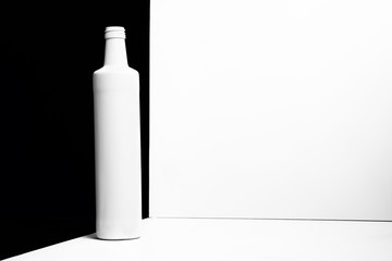 One white glass bottle