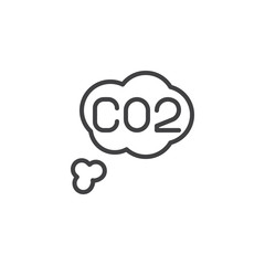 Carbon dioxide outline icon. linear style sign for mobile concept and web design. CO2 cloud simple line vector icon. Symbol, logo illustration. Pixel perfect vector graphics
