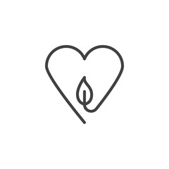 Heart plant outline icon. linear style sign for mobile concept and web design. Heart flower simple line vector icon. Symbol, logo illustration. Pixel perfect vector graphics