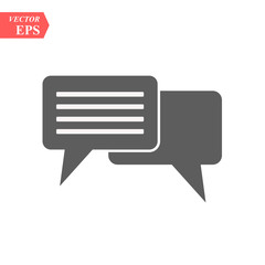 Chat Bubble, Dialog Box Isolated Flat Web Mobile Icon, Vector Sign Symbol Button Element Silhouette