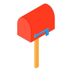 Close mailbox icon. Isometric illustration of close mailbox vector icon for web