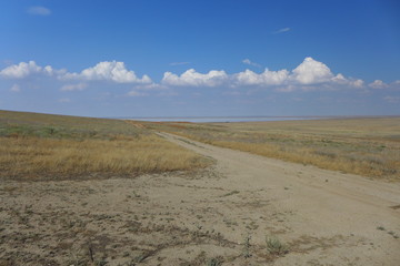 steppe, field, nature, sky, clouds,