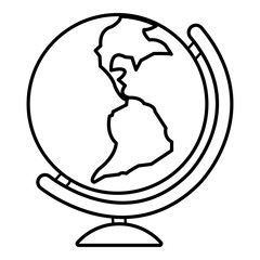 Globe icon. Outline illustration of globe vector icon for web