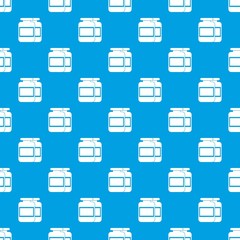 Nutritional supplement for athletes pattern repeat seamless in blue color for any design. Vector geometric illustration