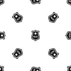 Fototapeta na wymiar Police badge pattern repeat seamless in black color for any design. Vector geometric illustration