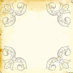 Vector baroque of vintage elements for design. 