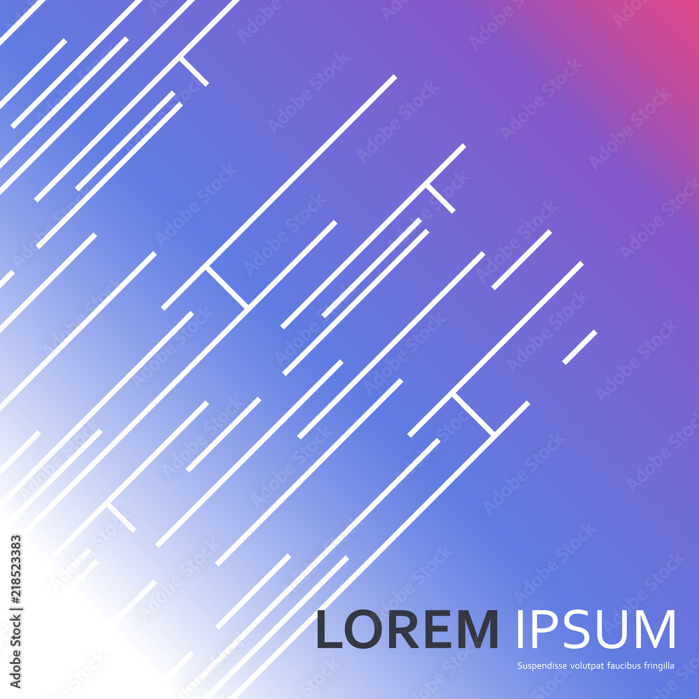 Poster Abstract modern white lines on gradient vector background