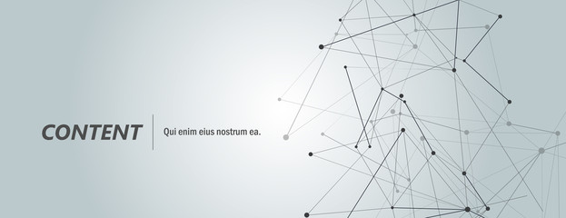 Chemistry, medicine, science and technology geometric abstract background. Molecular connected lines with dots. Polygonal futuristic structure on horizontal illustration