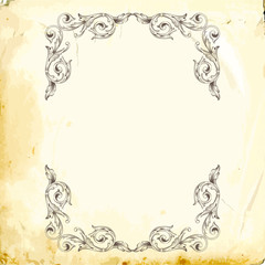 Vector baroque of vintage elements for design. 