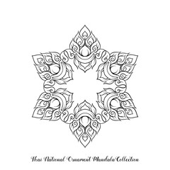 Outline mandala of traditional Thai ornament. Stock illustration