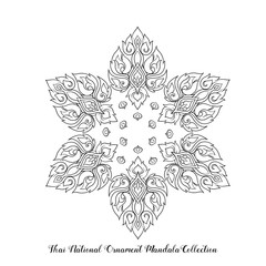 Fototapeta premium Outline mandala of traditional Thai ornament. Stock illustration