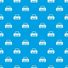 Sports bag pattern repeat seamless in blue color for any design. Vector geometric illustration