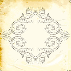Fototapeta premium Vector baroque of vintage elements for design. 
