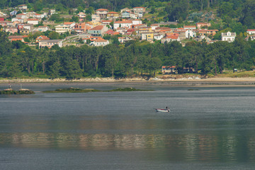 Obraz premium Northern Spanish coast, image through the window from house at the portuguese land