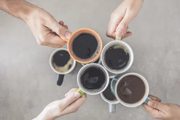 Foto op Canvas People hands holding cups of coffee © sebra