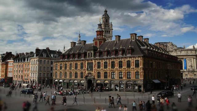 Cities of France : Lille old stock exchange timelapse