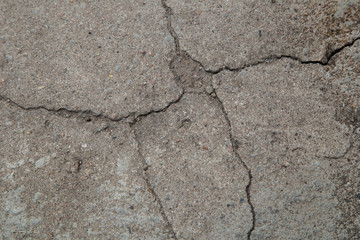 The texture of the cracked concrete