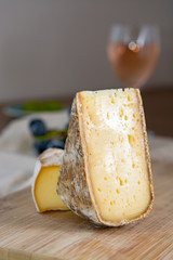 French hard cow or goat cheese Tomme or Tome, produced in French Alps