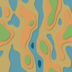 Abstract background. Paper cut effect. Raster texture.