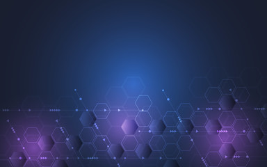 Digital technology background. Abstract illustration from hexagon elements for conceptual design.