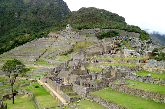 Inside the archaeological site of Machu Picchu, UNESCO World Heritage Site in Cusco Region, Urubamba Province, Peru