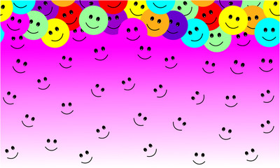 Smile Face Seamless Pattern. Vector Graphic Background.