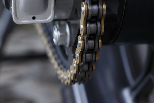 Fototapeta rear chain and sprocket of motorcycle