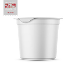 White yogurt pot with foil cover mockup.