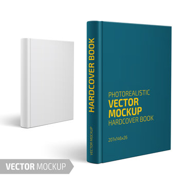 Blank Vertical Hardcover Book With Sample Design.