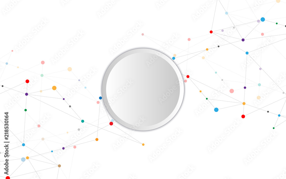 Wall mural abstract connecting dots and lines. connection science and technology background. vector illustratio