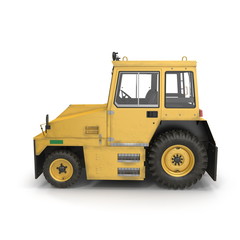 Airport Push Back Tractor. 3D illustration isolated on white background, front view