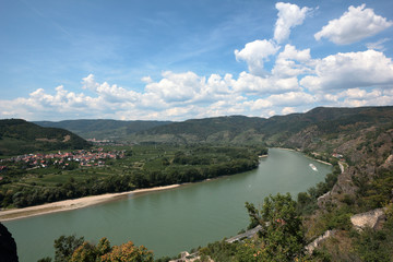 Die Donau bei Dürnstein aufgenommen Mitte August 2018