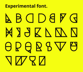Experimental Geometric thin line font vector