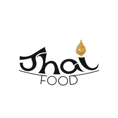 Logo for Thai food, restaurantwith traditional thai ornament, pa