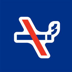 No smoking flat icon; No smoke sign