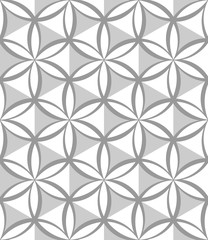 Fototapeta premium Vector seamless texture. Modern geometric background. A repeating pattern of abstract flowers inscribed in hexagons.