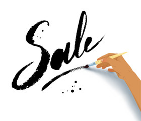 Hand writing Sale word lettering