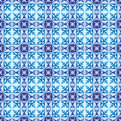 Colorful geometric background, ornament from circles and triangles. Light blue. Vector picture.