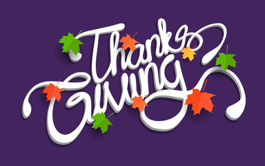 happy thanksgiving lettering concept