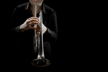 Trumpet player brass orchestra instrument
