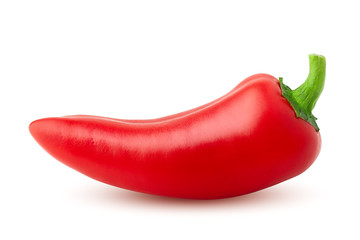red hot chilli peppers on white background, isolated, high quality photo, clipping path