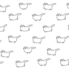Pattern cartoon character of the cat. Set of different poses of the character in the vector. The looped animation of the cat. Animation for a game or a cartoon. A flat illustration on an isolated back