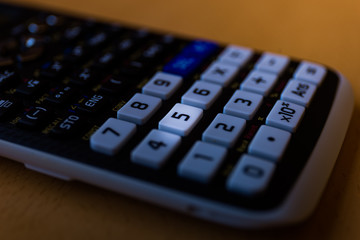 Key number five of the keyboard of a scientific calculator