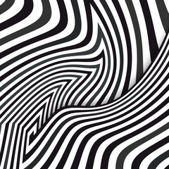 Abstract striped background. Optical illusion. Vector illustration