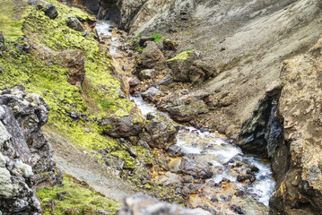 Obraz premium Rainbow Mountains river in Iceland