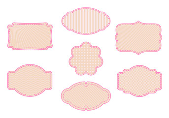 Vector of vintage frame set on pattern retro background. Cute frames for your design