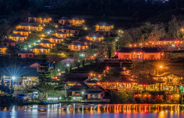 Beautiful landscape of Ban Ruk Thai Village, Ancient Chinese settlement in Mae Hong Son, Northern Thailand.
