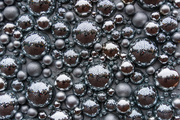 Texture of many christmas decorations for background