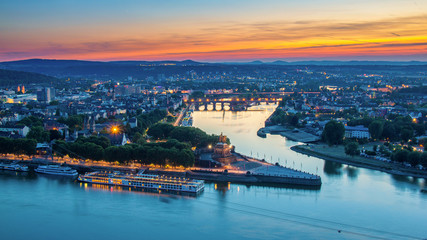 Fototapeta na wymiar Deutsches Eck in Koblenz, Deutschland